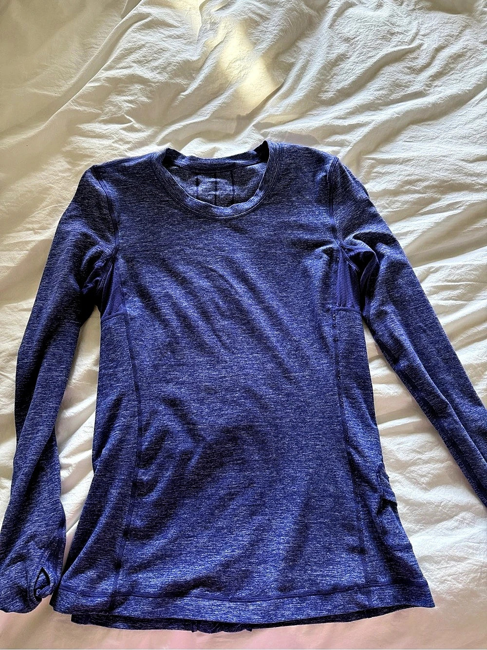 Lululemon Modal Pleated Back Long Sleeve Shirt Blue Size 10
